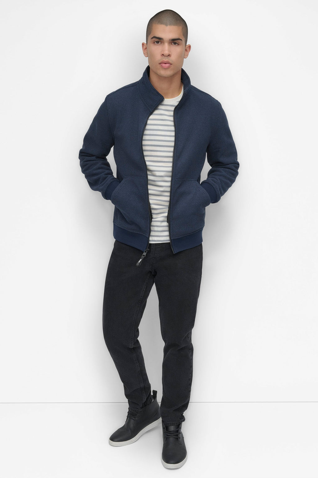 SHERPA LINED SWEATER KNIT BOMBER